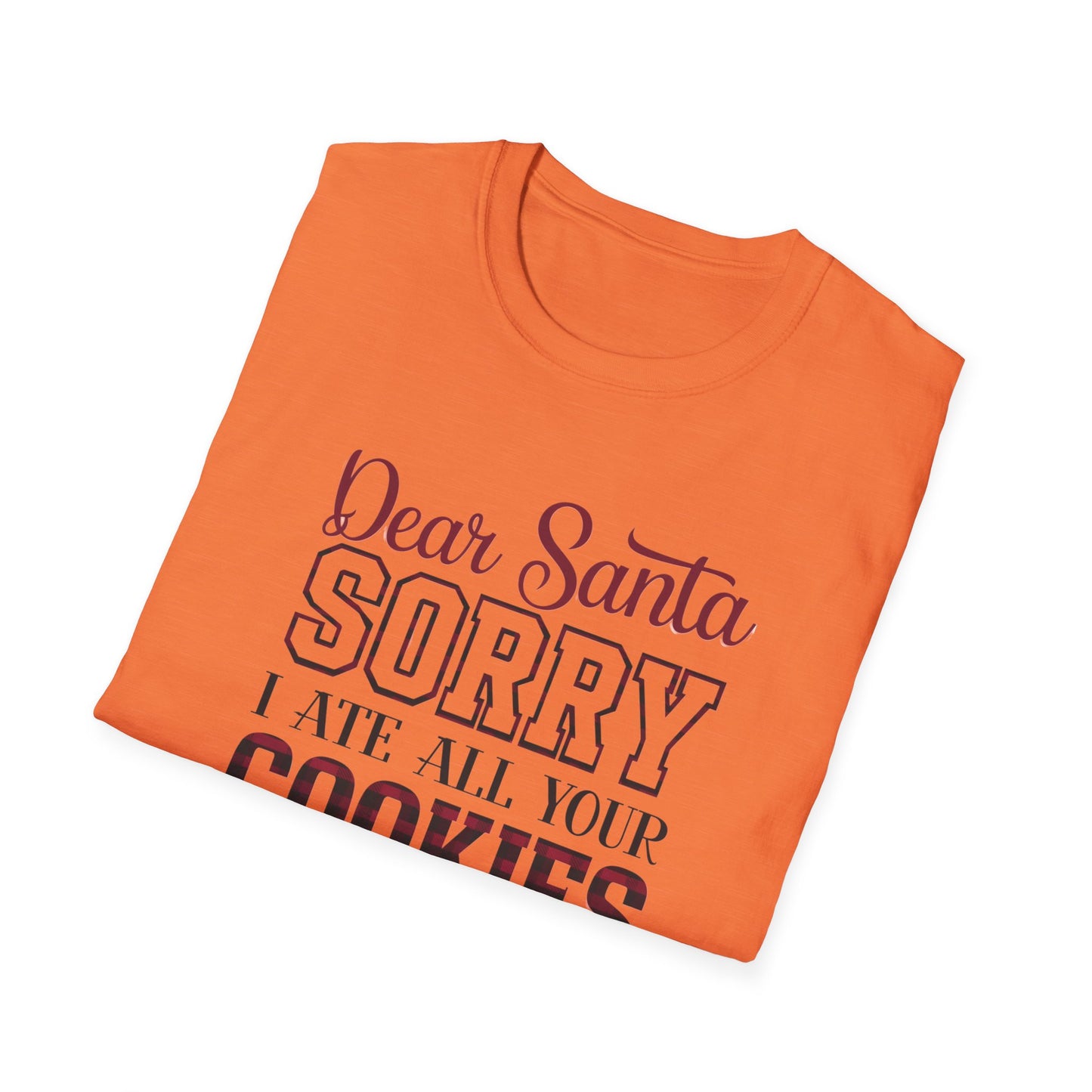 Funny Christmas T-Shirt, Unisex Softstyle Tee, Holiday Humor Gift, Santa Cookie Tee, Fun Gift for Him or Her, Seasonal Wear