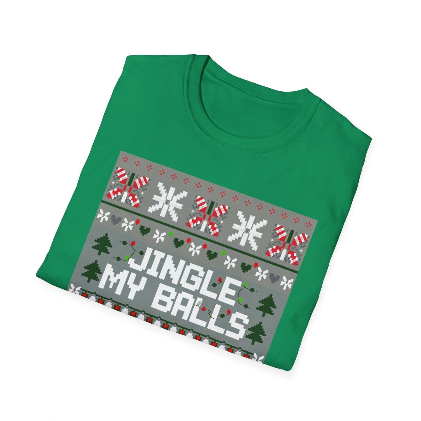 Funny Holiday T-Shirt, Jingle My Balls Tee, Christmas Apparel, Gift for Him, Funny Xmas Outfit, Unisex Softstyle Shirt