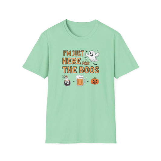 Halloween Ghost Graphic Tee, Unisex Softstyle T-Shirt, Funny Halloween Shirt, Fall Apparel, Spooky Party Outfit, Gifts for October