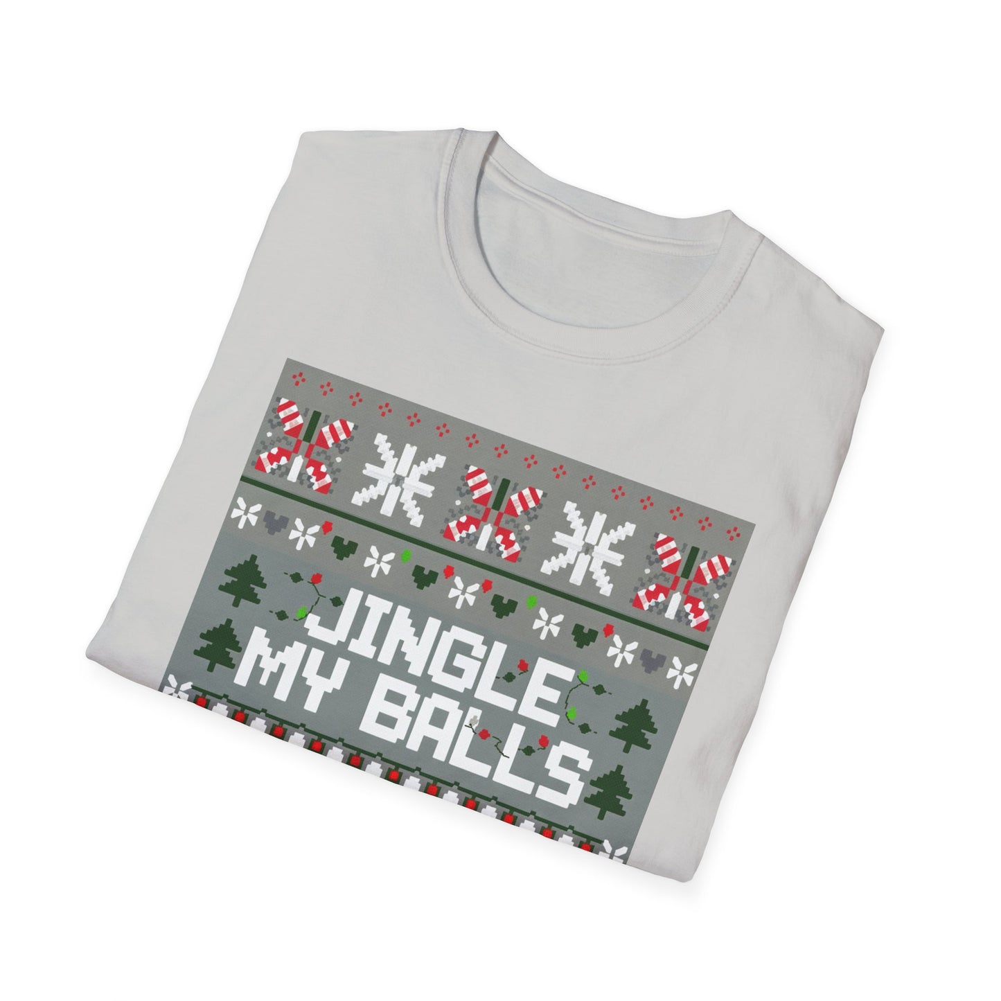 Funny Holiday T-Shirt, Jingle My Balls Tee, Christmas Apparel, Gift for Him, Funny Xmas Outfit, Unisex Softstyle Shirt