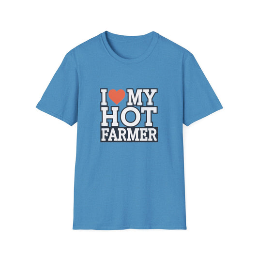 I Love My Hot Farmer Unisex Softstyle T-Shirt - Funny Farmer Gift