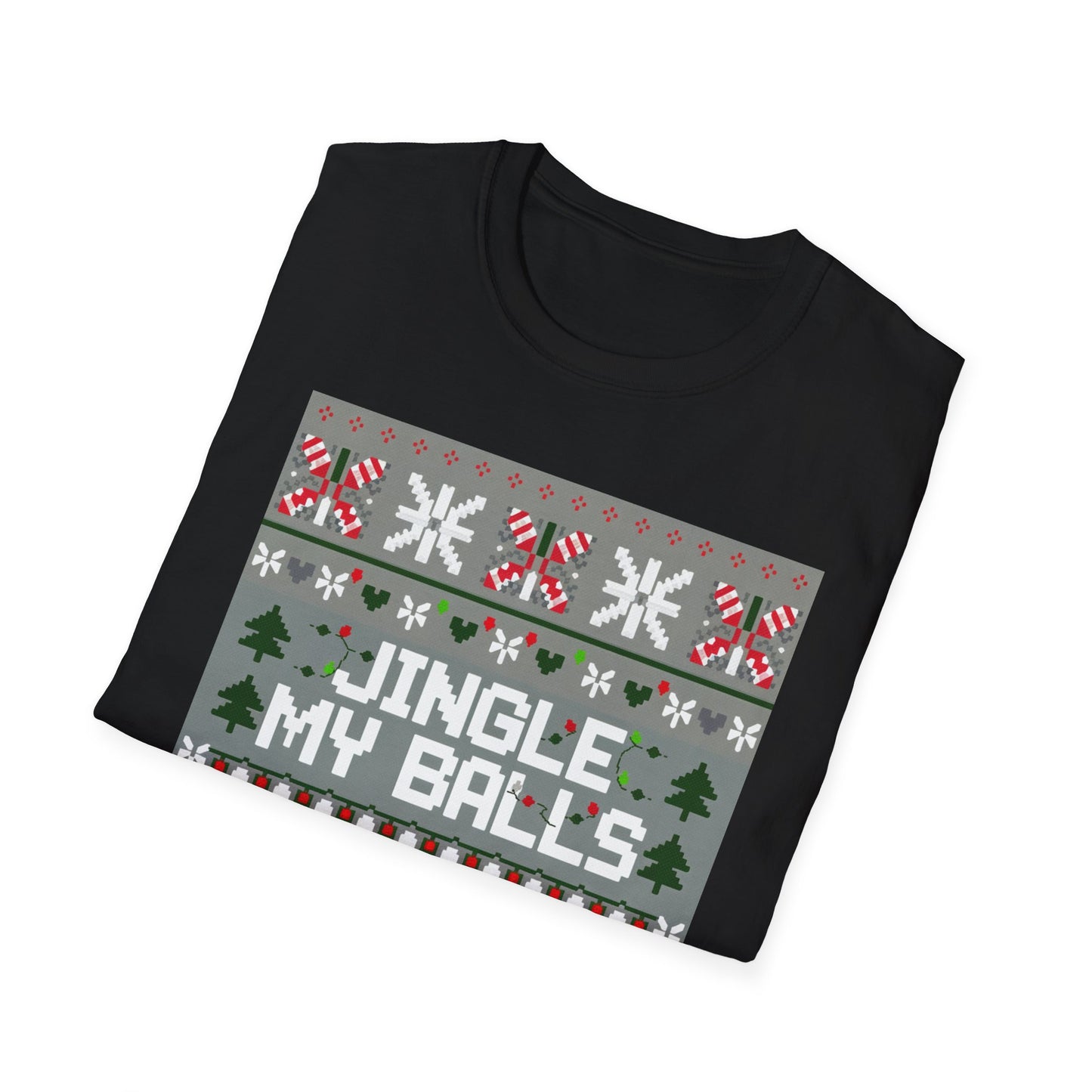 Funny Holiday T-Shirt, Jingle My Balls Tee, Christmas Apparel, Gift for Him, Funny Xmas Outfit, Unisex Softstyle Shirt