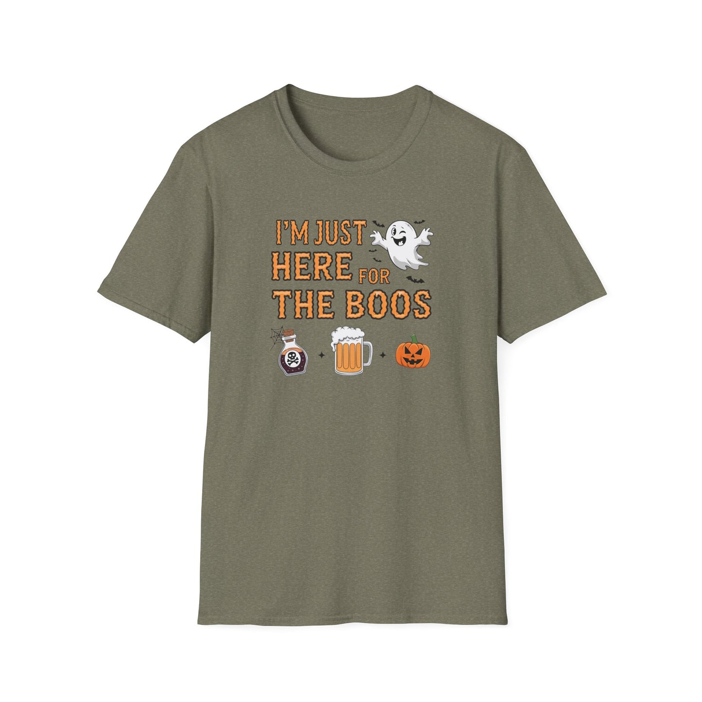 Halloween Ghost Graphic Tee, Unisex Softstyle T-Shirt, Funny Halloween Shirt, Fall Apparel, Spooky Party Outfit, Gifts for October