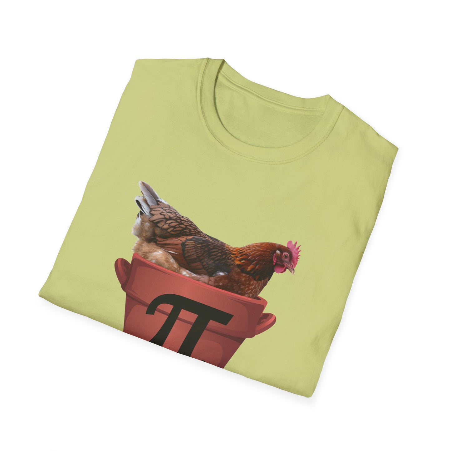Funny Chicken Pi Unisex Softstyle T-Shirt - Quirky Math Humor Tee