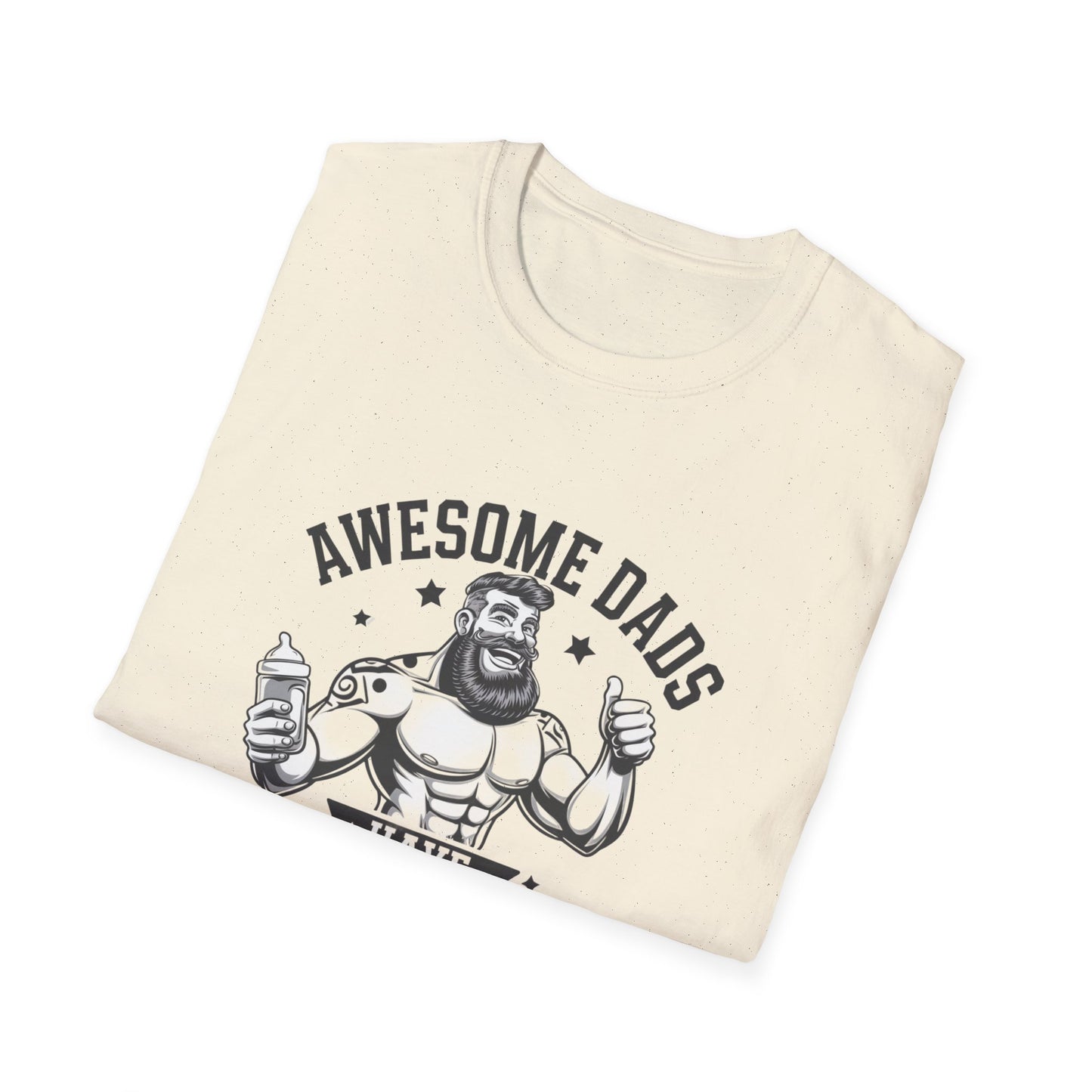 Awesome Dads Tattoo & Beard T-Shirt | Unisex Softstyle Tee Fathers Day Gift