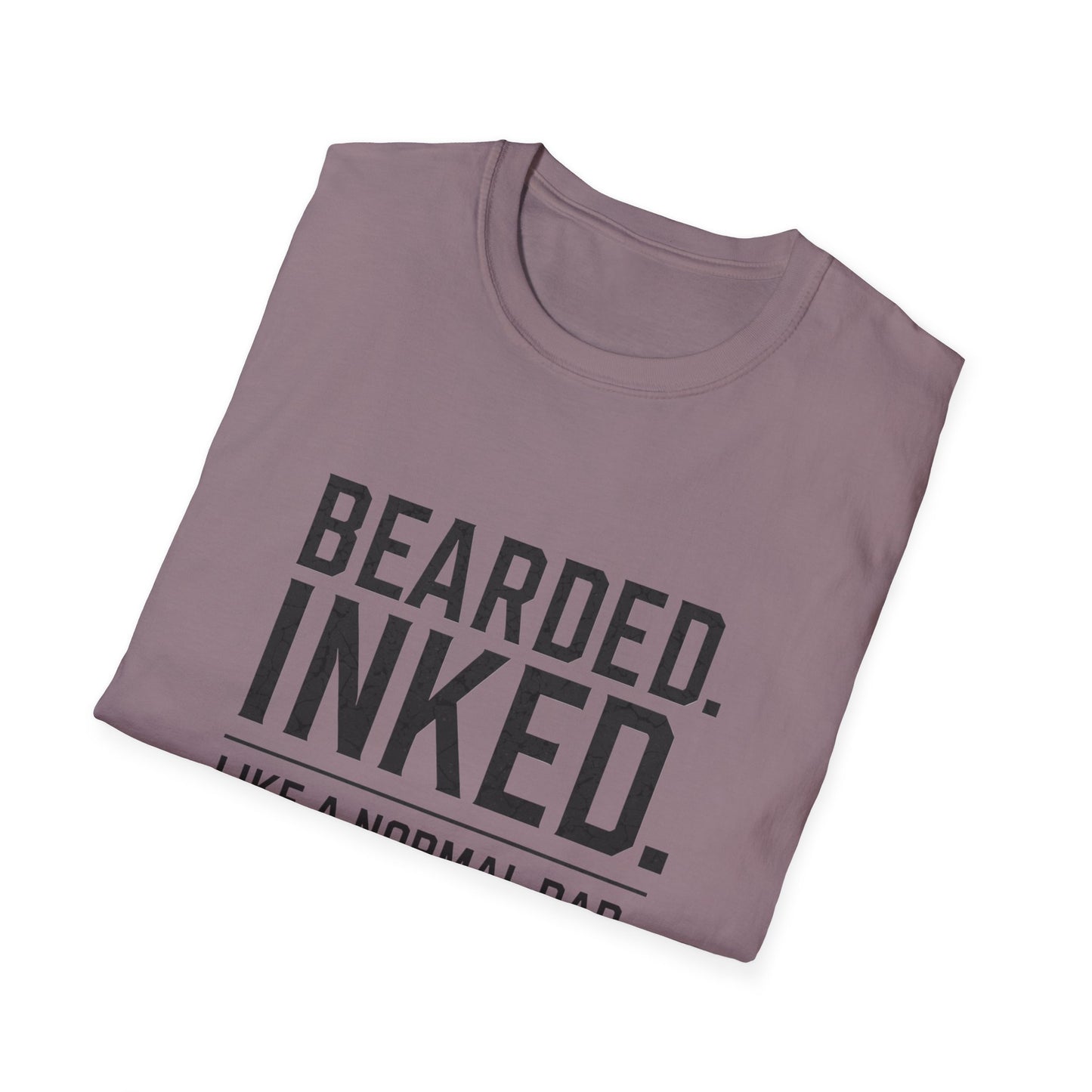 Bearded Dad T-Shirt, Funny Gift for Father's Day, Unisex Softstyle Tee, Casual Wear, Inked Dad Apparel, Perfect for Dads