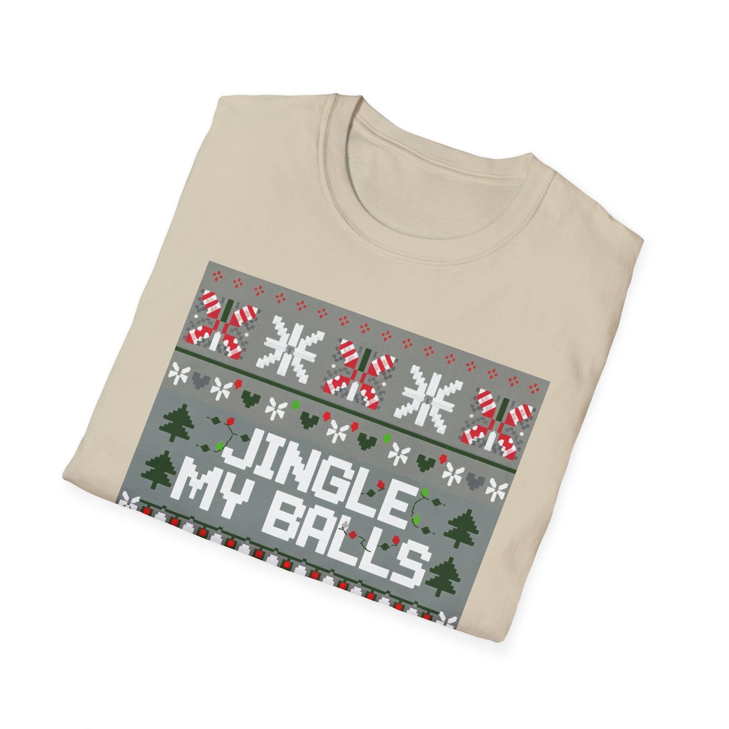 Funny Holiday T-Shirt, Jingle My Balls Tee, Christmas Apparel, Gift for Him, Funny Xmas Outfit, Unisex Softstyle Shirt