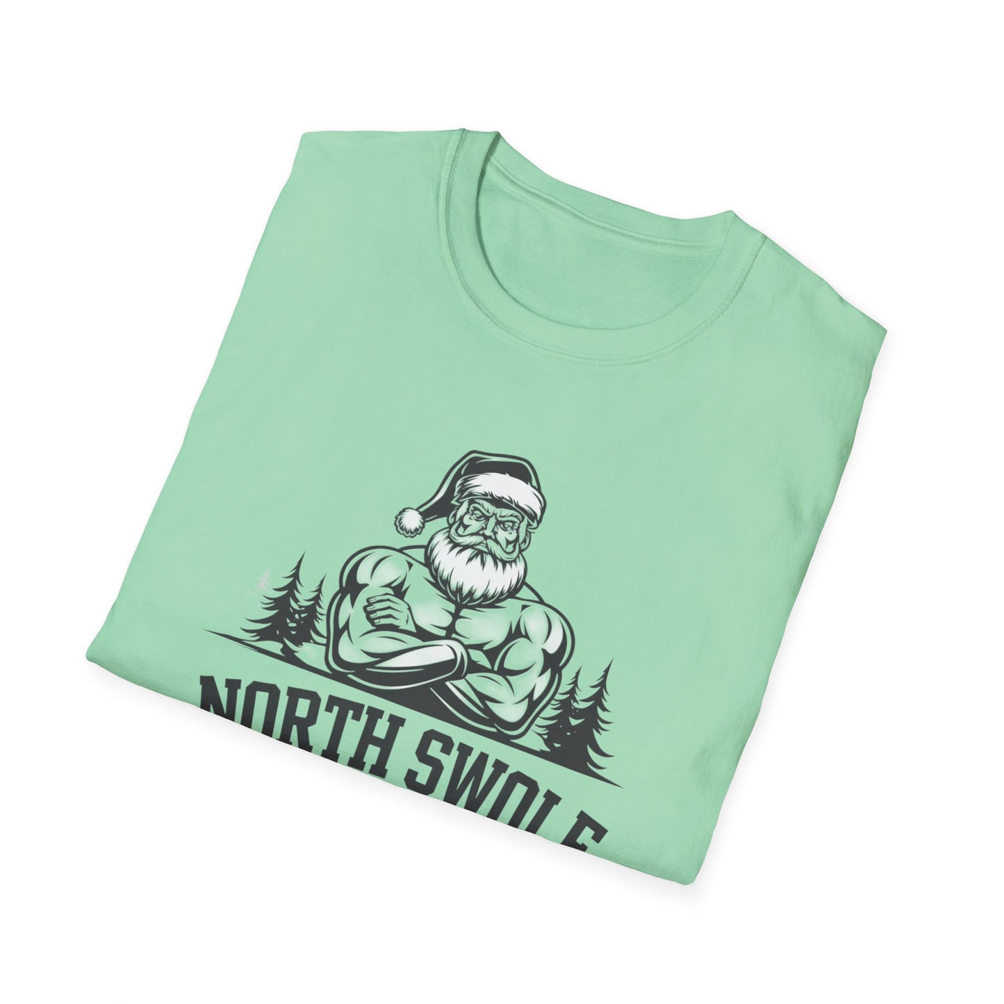 North Swole Santa T-Shirt, Funny Christmas Tee, Gym Gifts for Him, Unisex Holiday Apparel, Fitness Lover's Gift