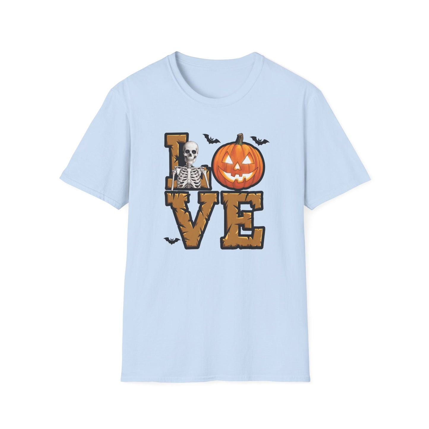 Halloween Skeleton Love T-Shirt, Spooky Graphic Tee, Unisex Fall Apparel, Halloween Costume, Trick or Treat Shirt