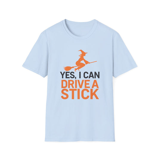 Funny Halloween T-Shirt, Yes I Can Drive a Stick Tee, Unisex Humor Shirt, Witch Broomstick Lover Gift, Halloween Party Apparel, Spooky [...]