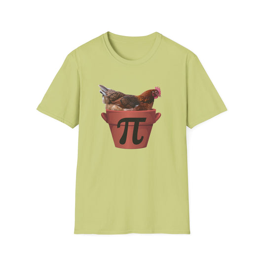 Funny Chicken Pi Unisex Softstyle T-Shirt - Quirky Math Humor Tee