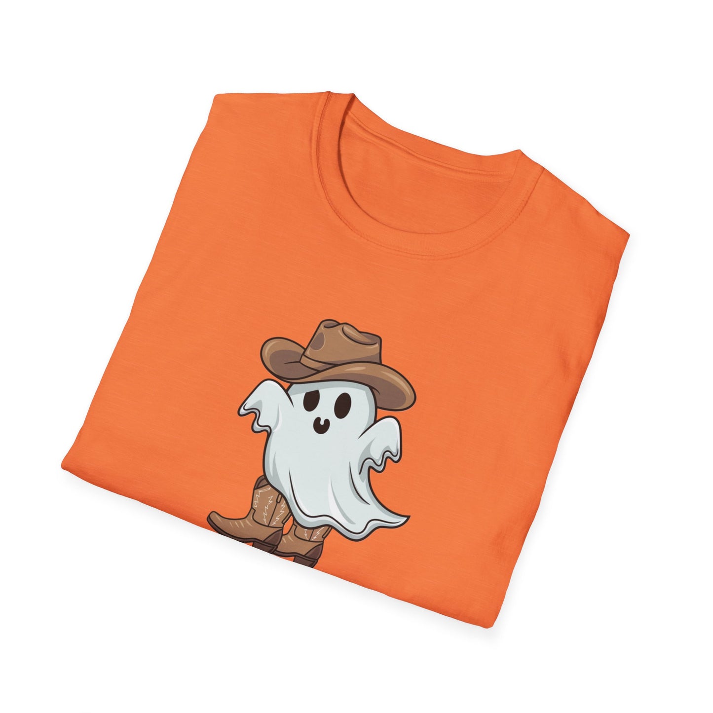 Ghostly Cowboy T-Shirt, Fun Halloween Tee, Spooky Ghost Shirt, Unisex Graphic Shirt, Witchy Casual Wear, Cute Halloween Gift