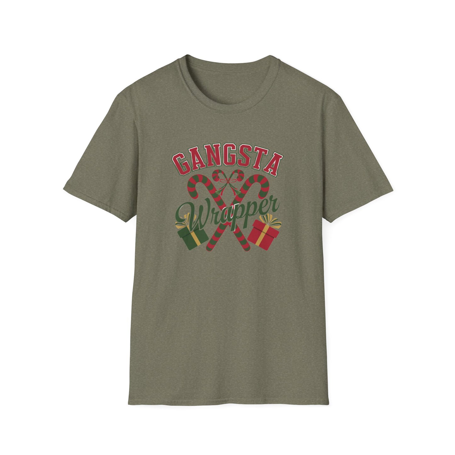 Gangsta Wrapper Unisex T-Shirt, Funny Holiday Shirt, Christmas Apparel, Gift for Him/Her, December Party Outfit, Trendy Holiday Tee