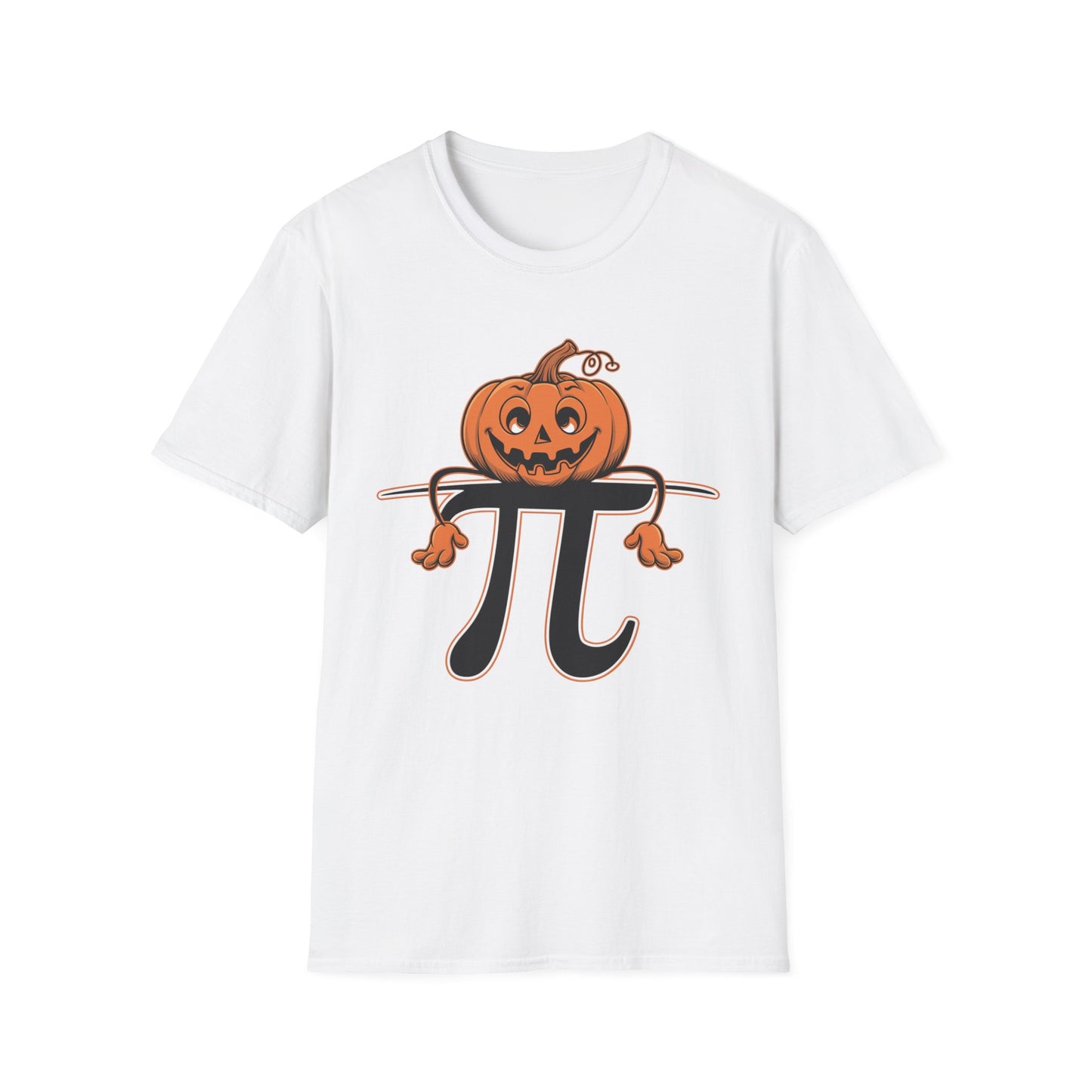 Funny Pumpkin Pi Unisex Softstyle T-Shirt - Halloween Tee, Math Lover Shirt, Fall Apparel, Seasonal Gift, Casual Outfit