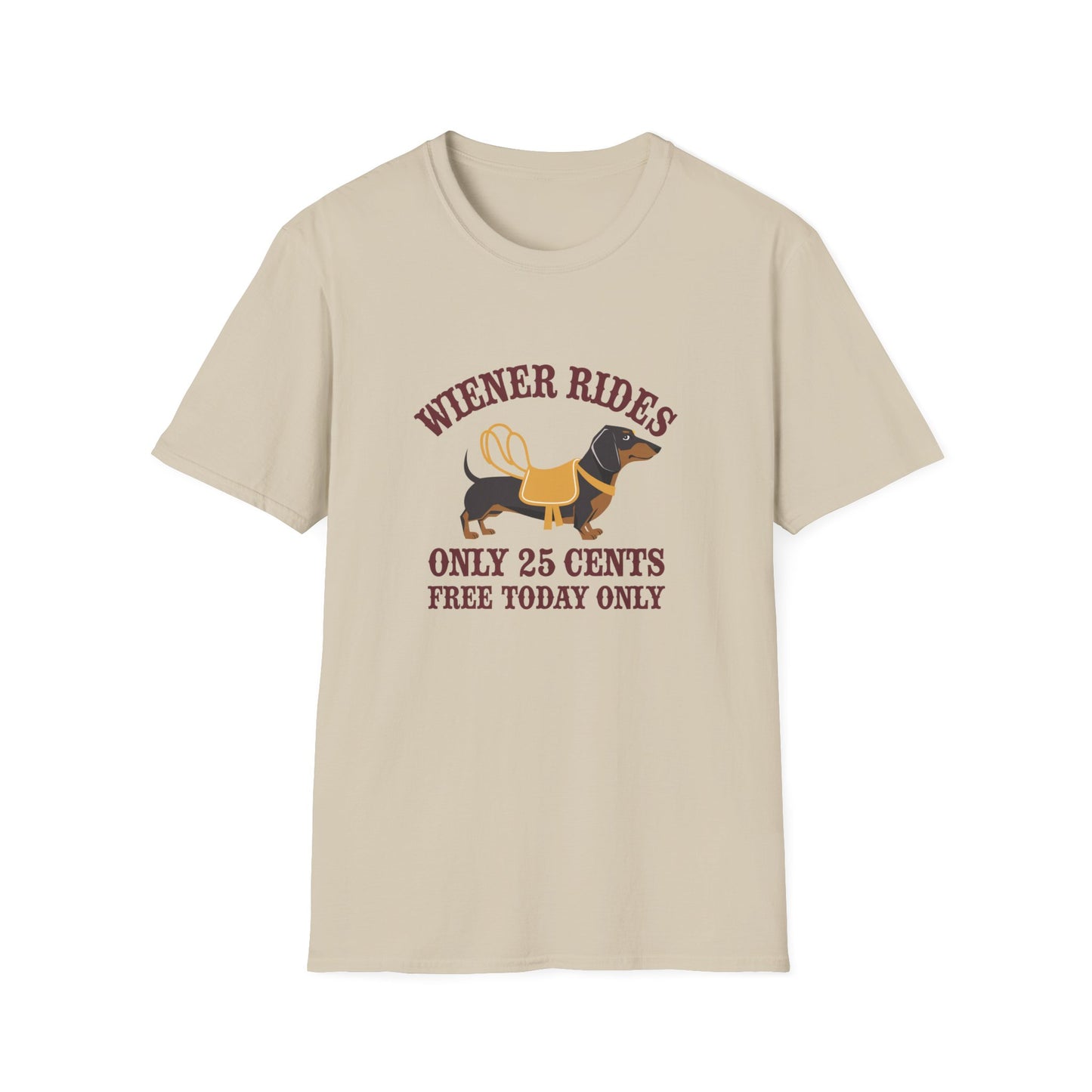 Humorous Wiener Rides Unisex T-Shirt - Fun Gift for Dog Lovers