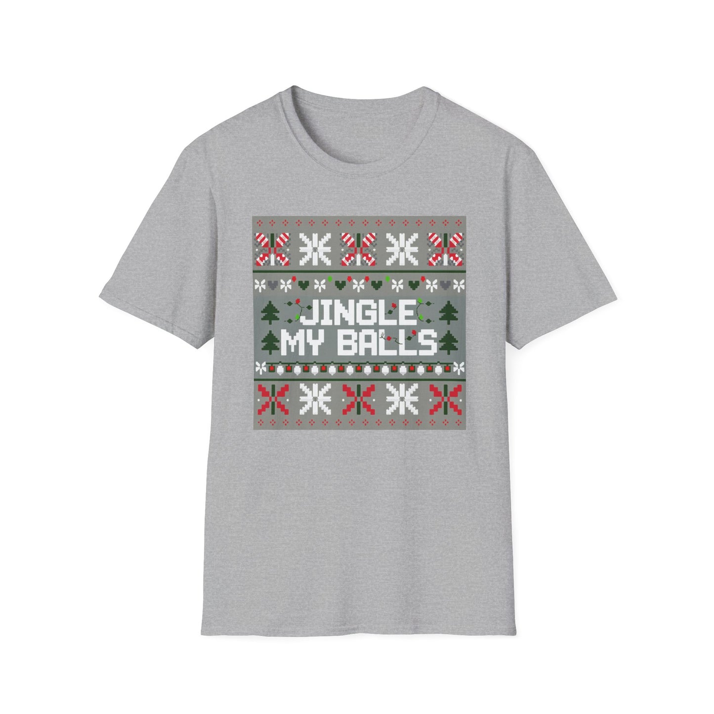 Funny Holiday T-Shirt, Jingle My Balls Tee, Christmas Apparel, Gift for Him, Funny Xmas Outfit, Unisex Softstyle Shirt