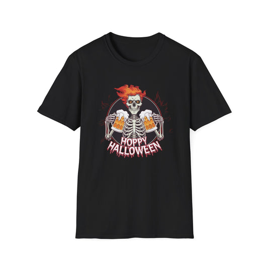 Halloween Skeleton T-Shirt, Unisex Softstyle Tee, Spooky Party Shirt, Halloween Costume Top, Gift for Halloween Lovers
