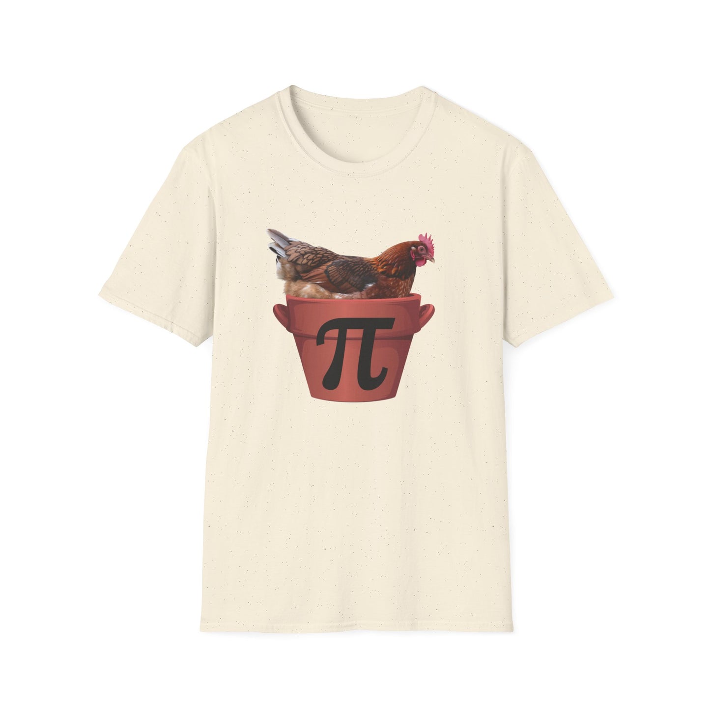 Funny Chicken Pi Unisex Softstyle T-Shirt - Quirky Math Humor Tee