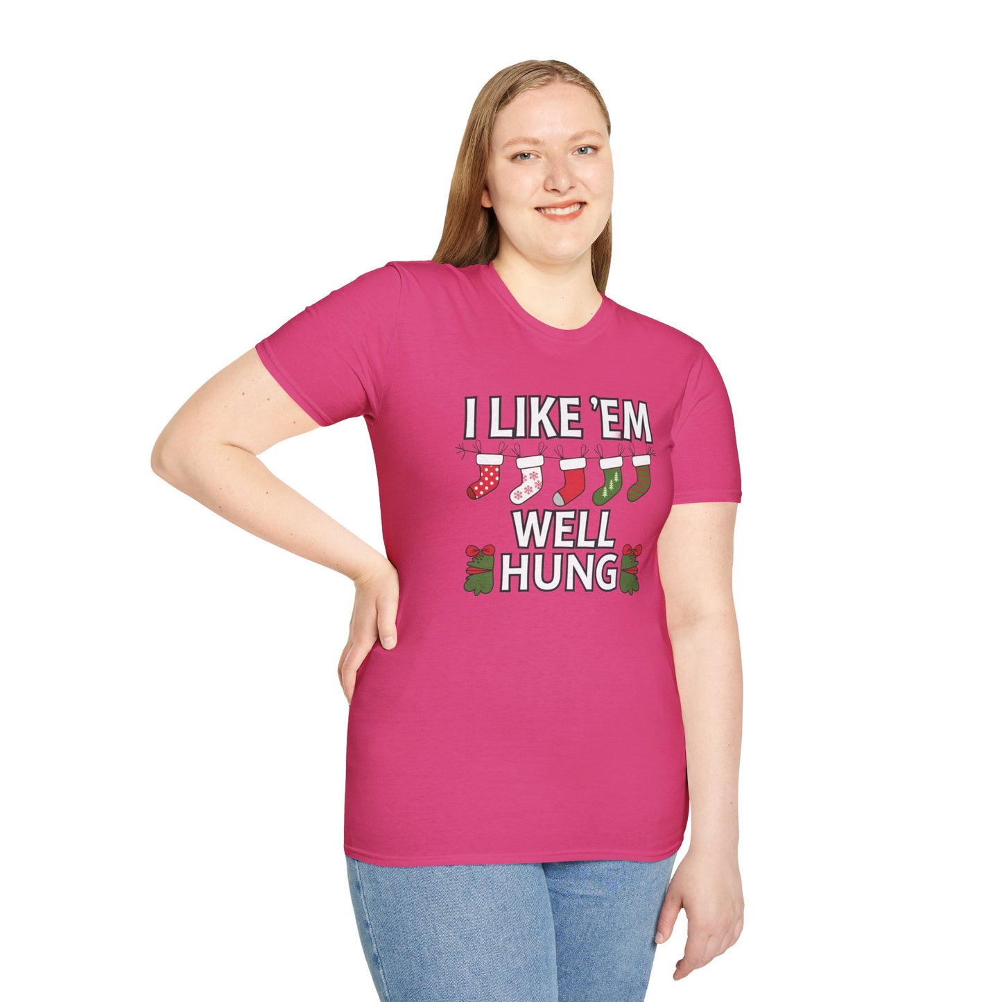 Funny Holiday T-Shirt, I Like 'Em Well Hung Shirt, Christmas Gift, Unisex Tee, Casual Wear, Humor Tee