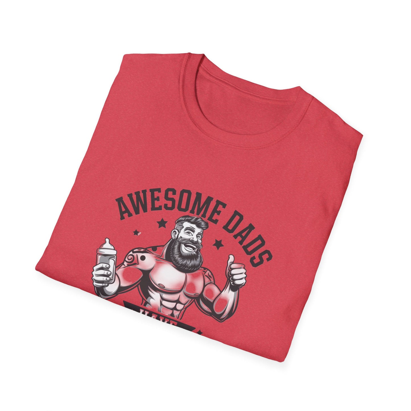 Awesome Dads Tattoo & Beard T-Shirt | Unisex Softstyle Tee Fathers Day Gift