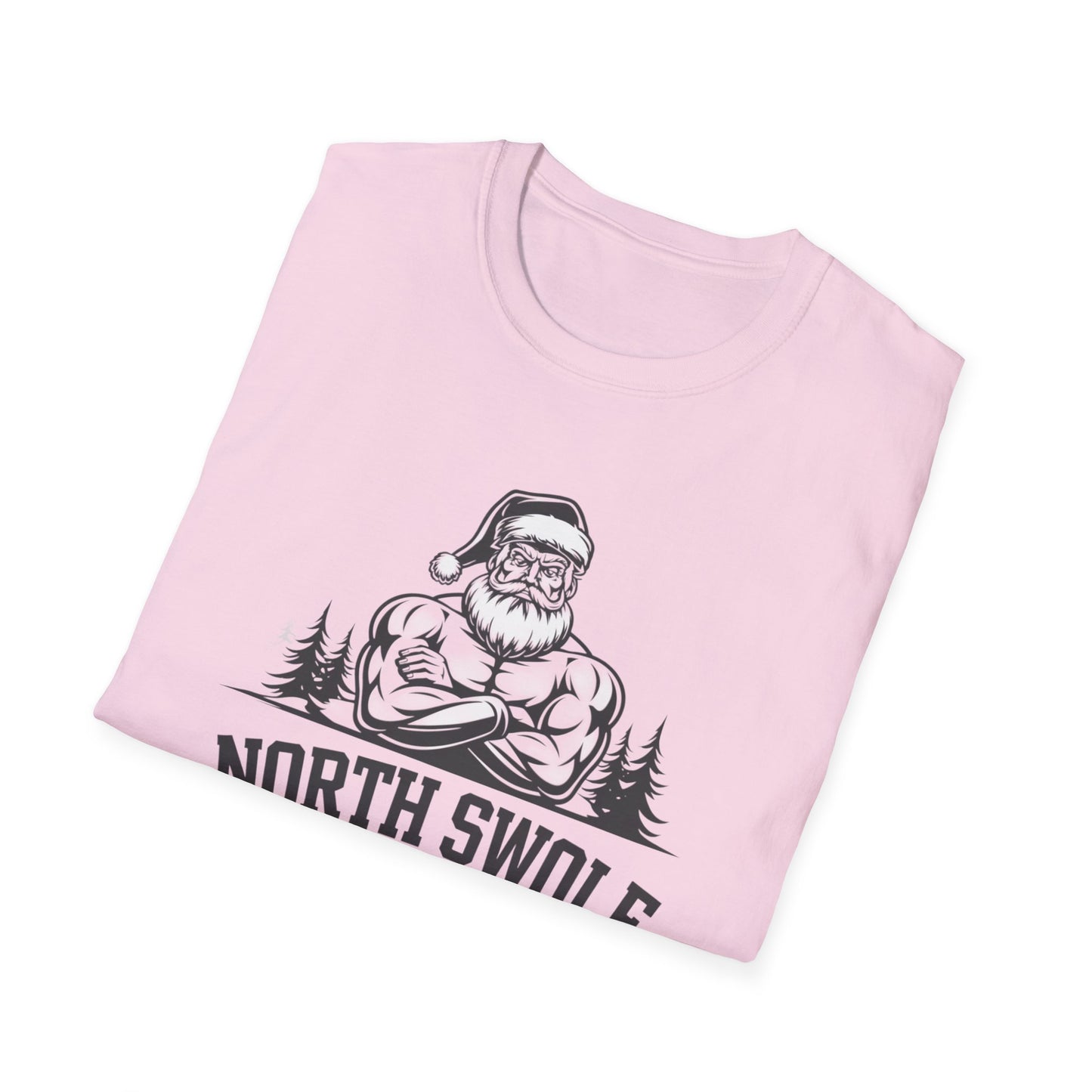 North Swole Santa T-Shirt, Funny Christmas Tee, Gym Gifts for Him, Unisex Holiday Apparel, Fitness Lover's Gift