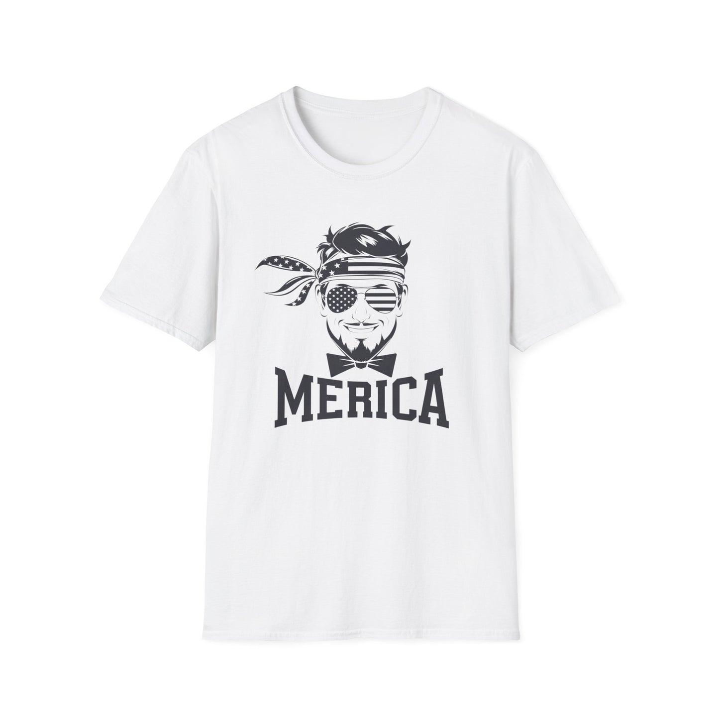 Merica Graphic T-Shirt - Softstyle Unisex Tee for Independence Day & Casual Wear
