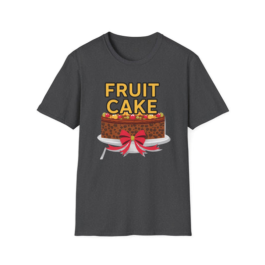 Fruit Cake Fun Unisex Softstyle T-Shirt, Funny Cake Tee, Baking Gift, Holiday Humor Shirt, Birthday or Christmas Apparel