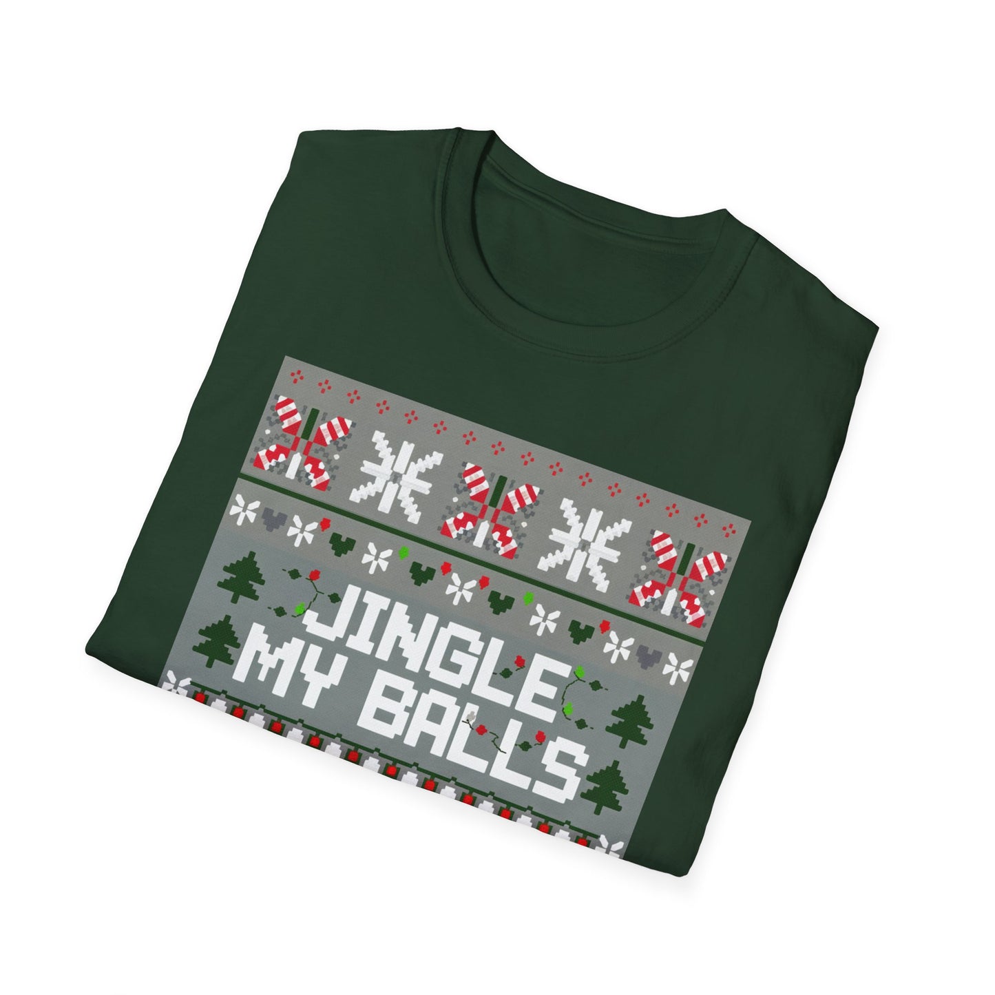 Funny Holiday T-Shirt, Jingle My Balls Tee, Christmas Apparel, Gift for Him, Funny Xmas Outfit, Unisex Softstyle Shirt