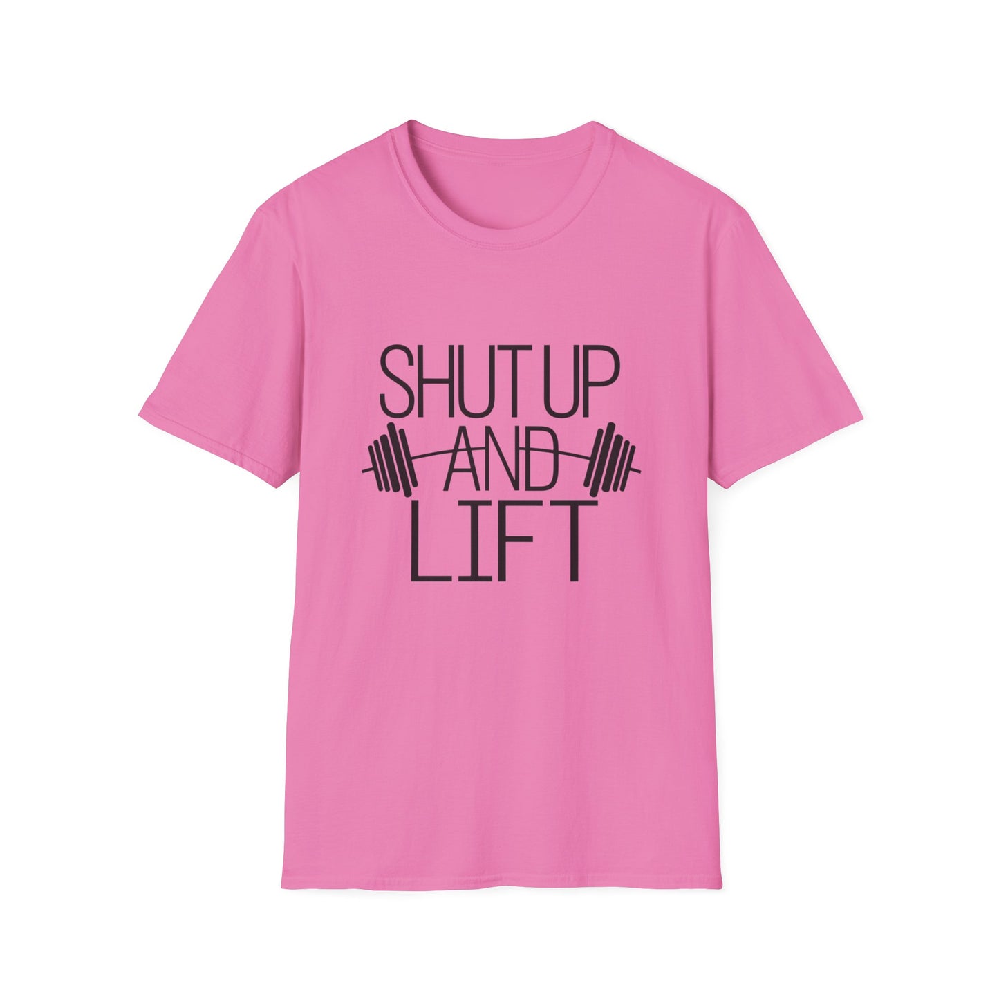 Fitness Motivation T-Shirt - "Shut Up and Lift" - Unisex Softstyle Tee for Gym Enthusiasts