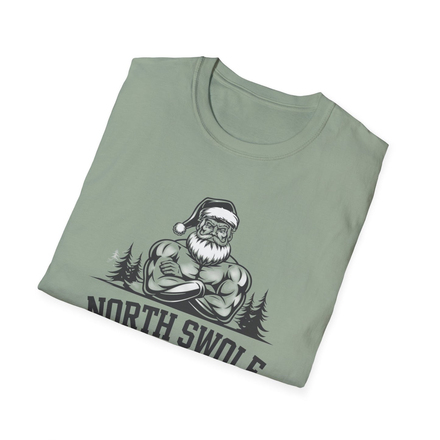 North Swole Santa T-Shirt, Funny Christmas Tee, Gym Gifts for Him, Unisex Holiday Apparel, Fitness Lover's Gift