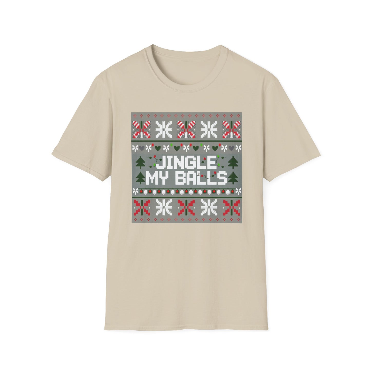 Funny Holiday T-Shirt, Jingle My Balls Tee, Christmas Apparel, Gift for Him, Funny Xmas Outfit, Unisex Softstyle Shirt