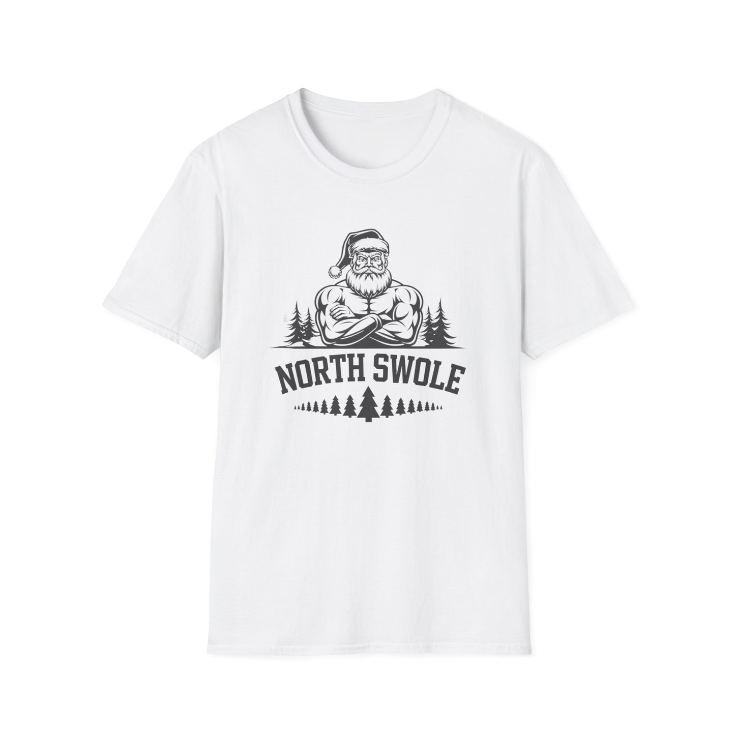 North Swole Santa T-Shirt, Funny Christmas Tee, Gym Gifts for Him, Unisex Holiday Apparel, Fitness Lover's Gift