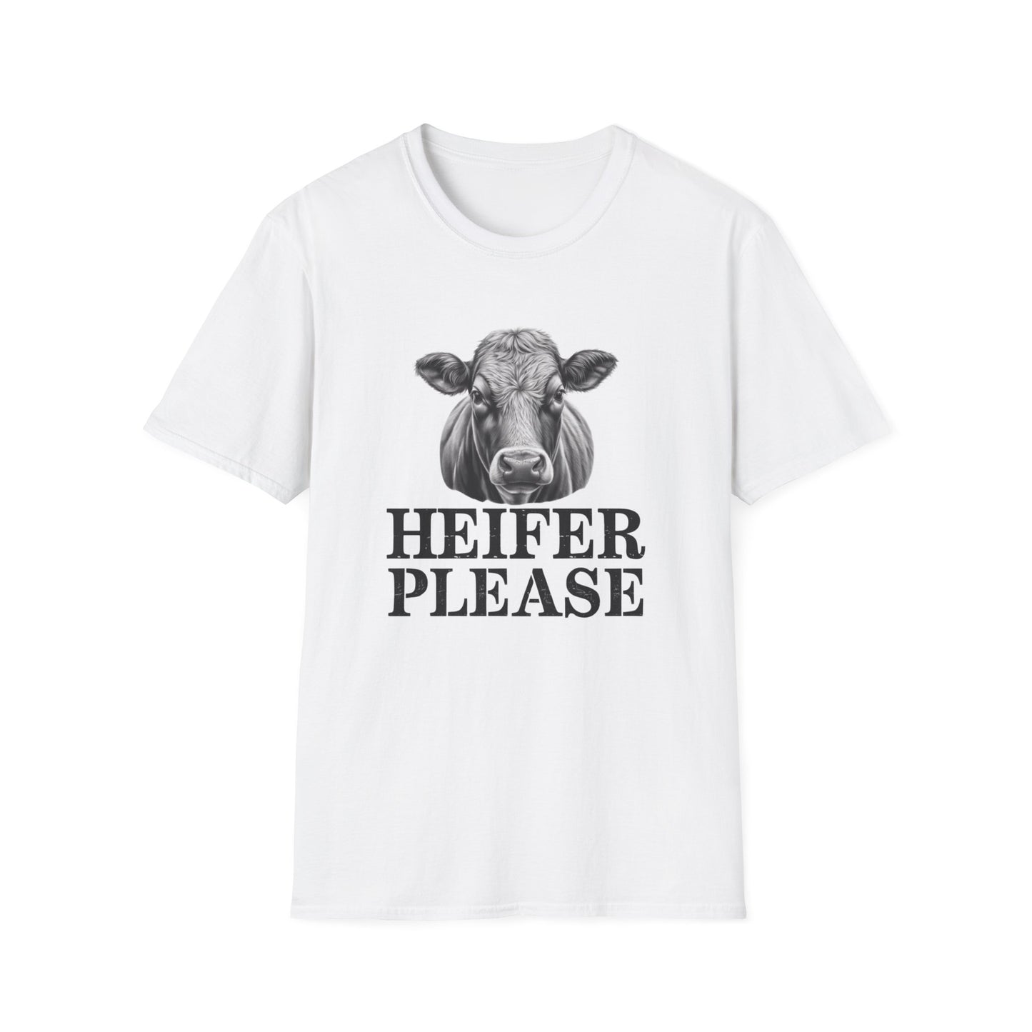 Heifer Please Unisex Softstyle T-Shirt - Fun Farm Animal Tee for Animal Lovers