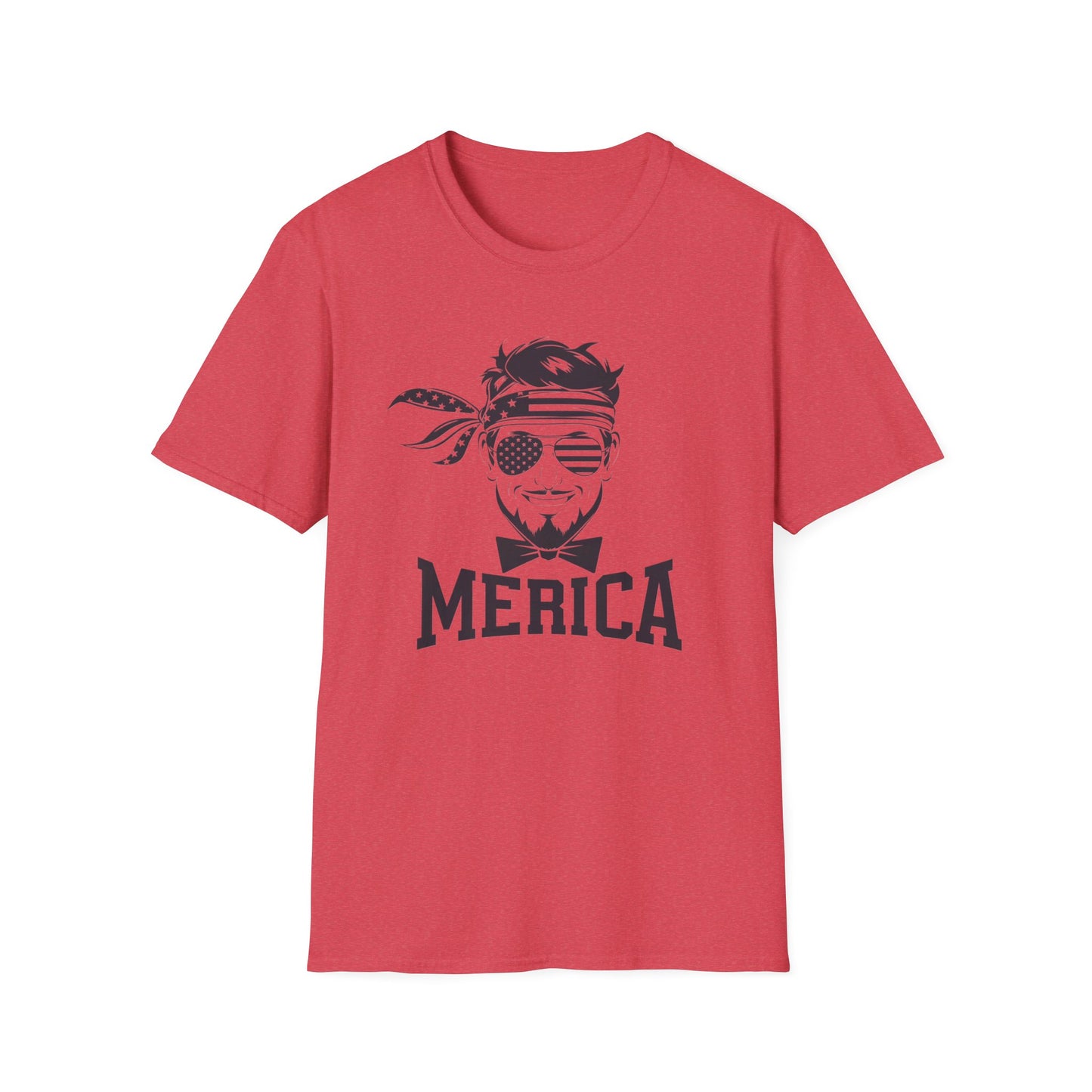 Merica Graphic T-Shirt - Softstyle Unisex Tee for Independence Day & Casual Wear