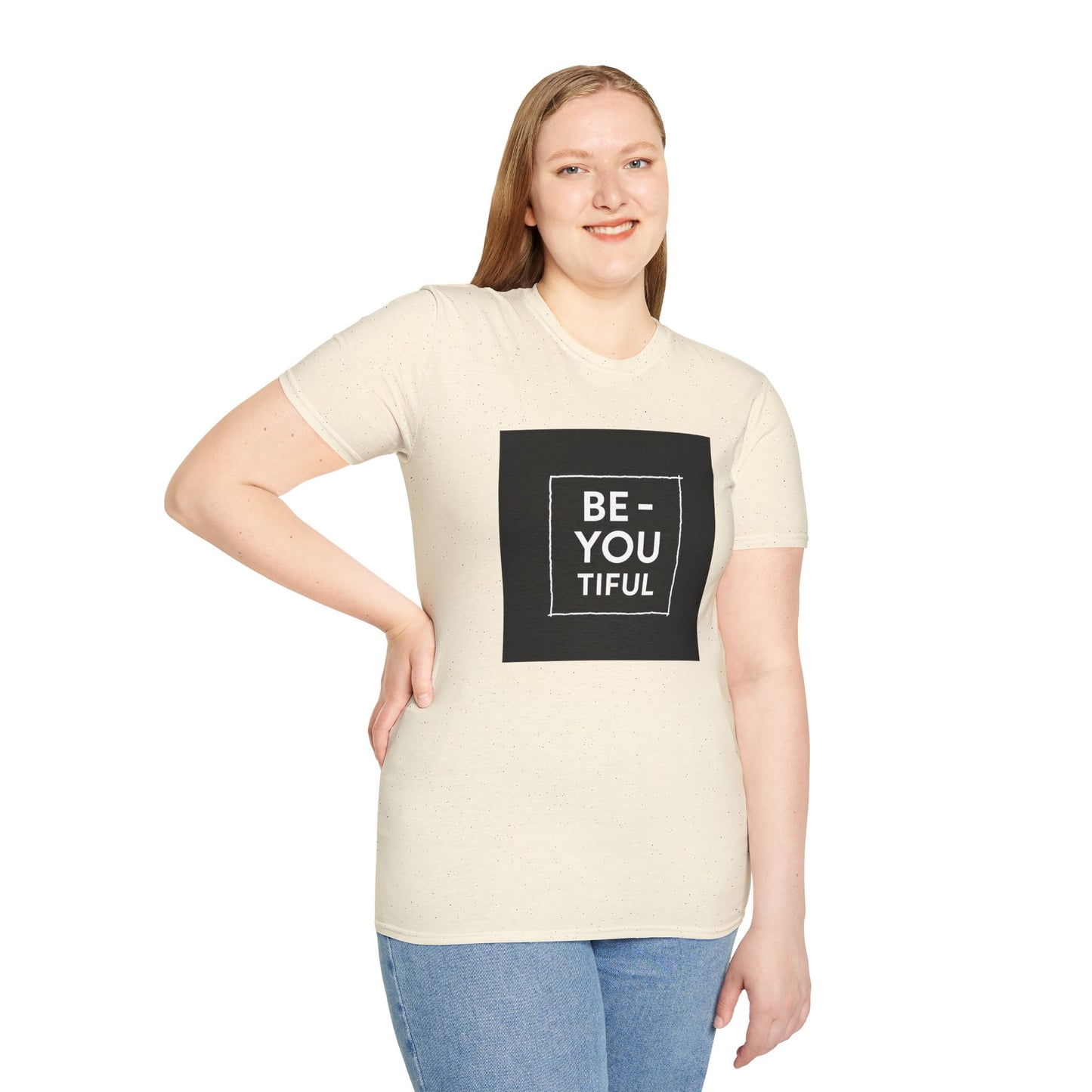Be-You-Tiful Unisex Softstyle T-Shirt - Inspiring Message Shirt, Casual Wear, Gift for Friends, Motivational Apparel, Everyday Comfort