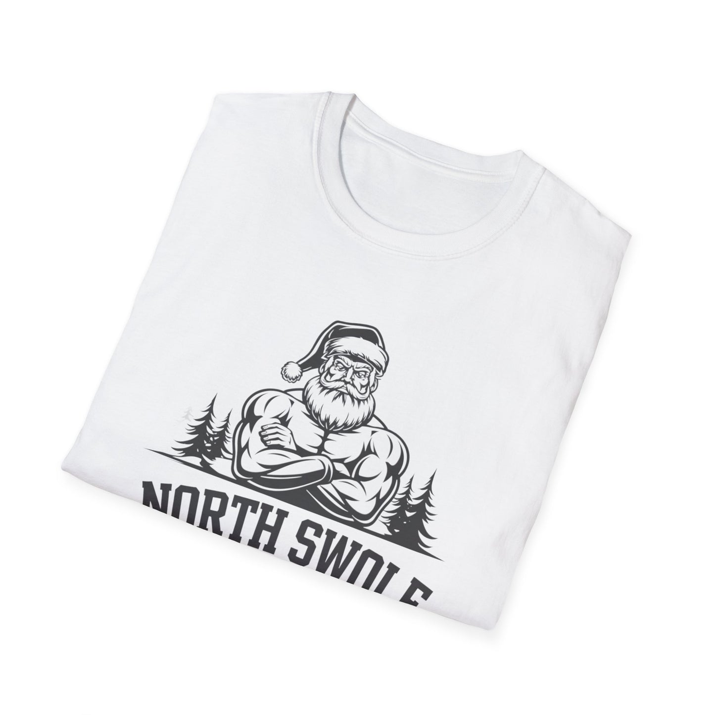 North Swole Santa T-Shirt, Funny Christmas Tee, Gym Gifts for Him, Unisex Holiday Apparel, Fitness Lover's Gift