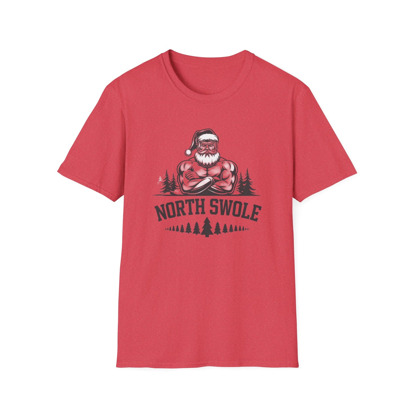 North Swole Santa T-Shirt, Funny Christmas Tee, Gym Gifts for Him, Unisex Holiday Apparel, Fitness Lover's Gift