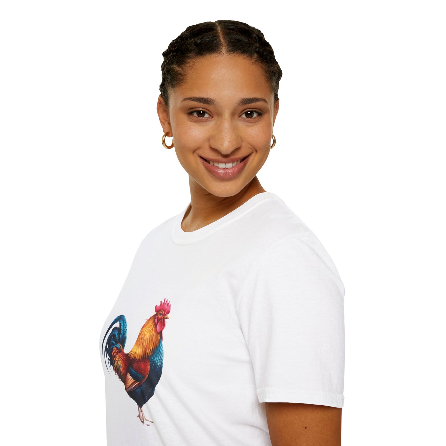Colorful Rooster Unisex Softstyle T-Shirt - Farmhouse Chic Apparel