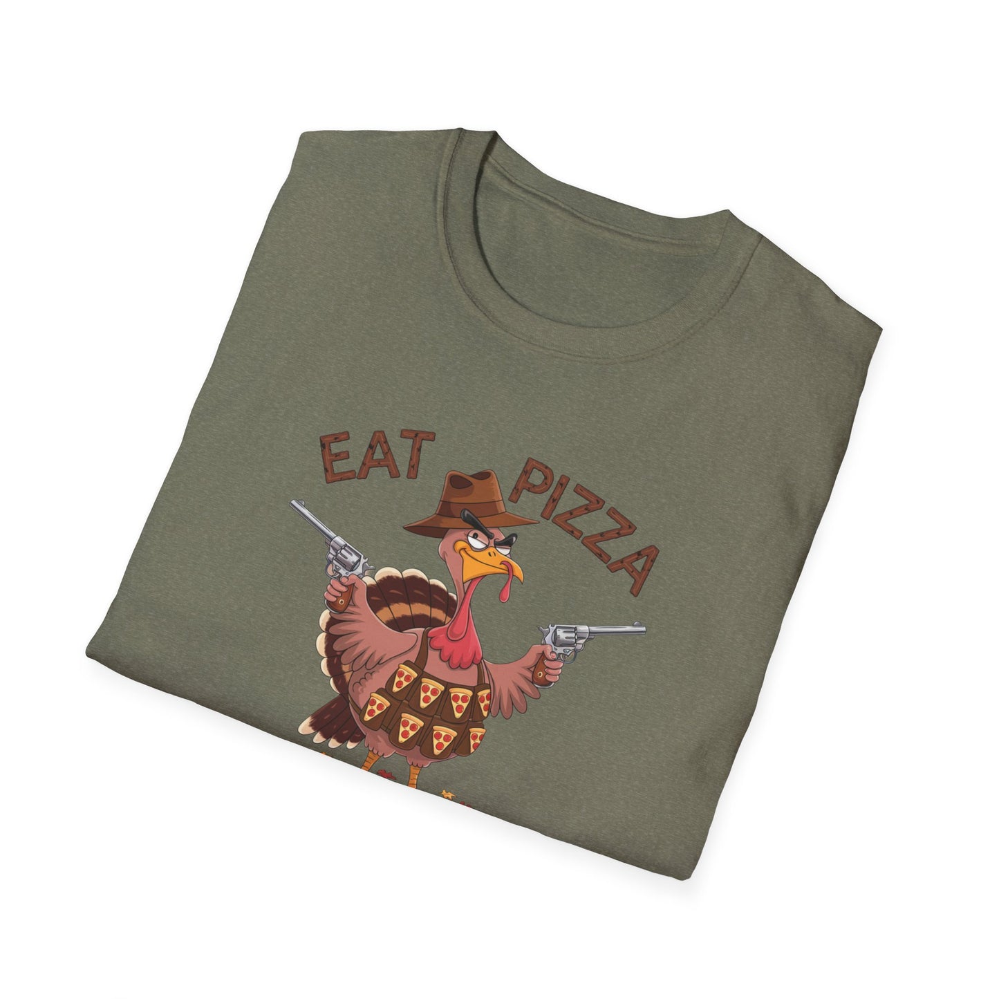 Funny Turkey Pizza Unisex T-Shirt - Perfect for Thanksgiving & Pizza Lovers