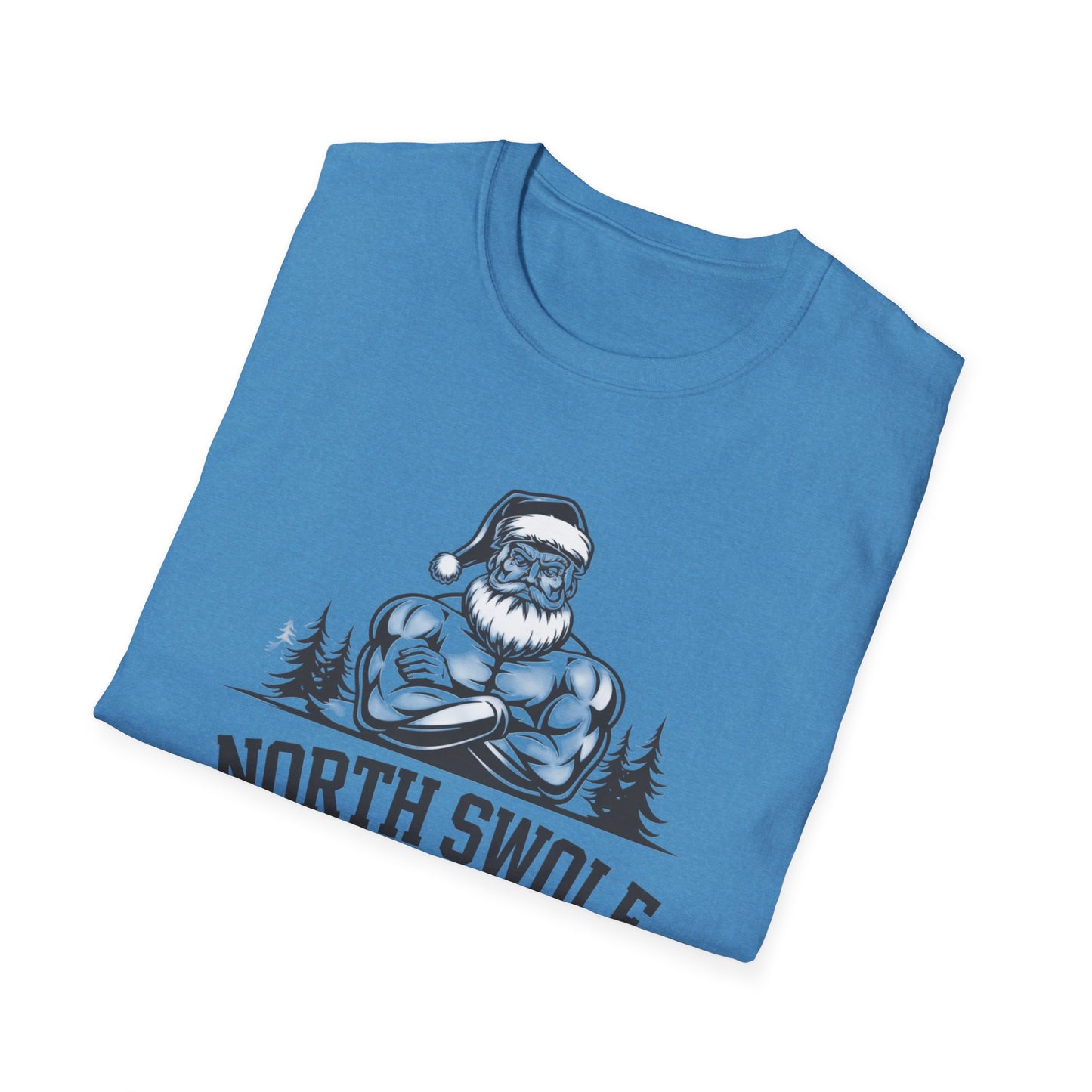 North Swole Santa T-Shirt, Funny Christmas Tee, Gym Gifts for Him, Unisex Holiday Apparel, Fitness Lover's Gift