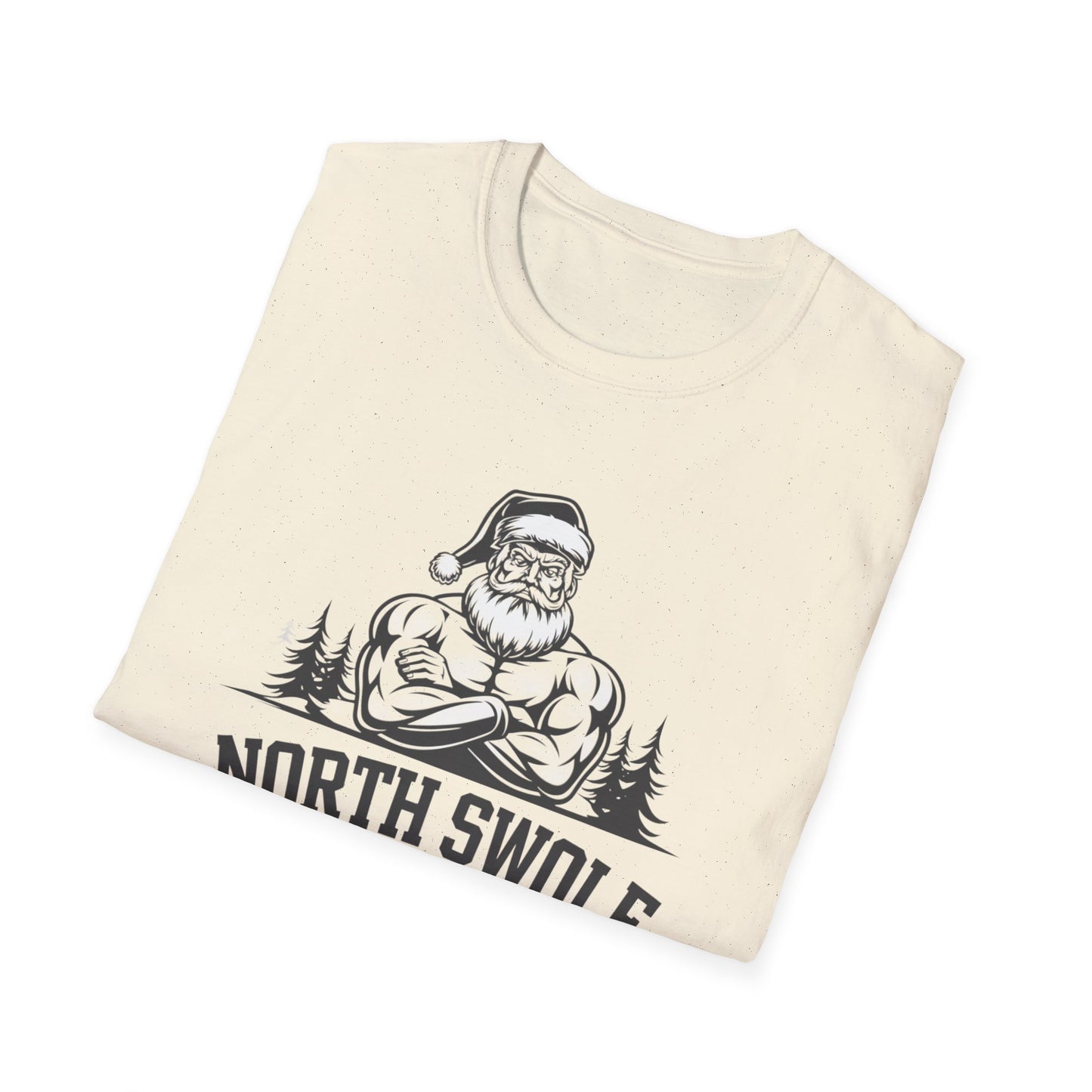 North Swole Santa T-Shirt, Funny Christmas Tee, Gym Gifts for Him, Unisex Holiday Apparel, Fitness Lover's Gift