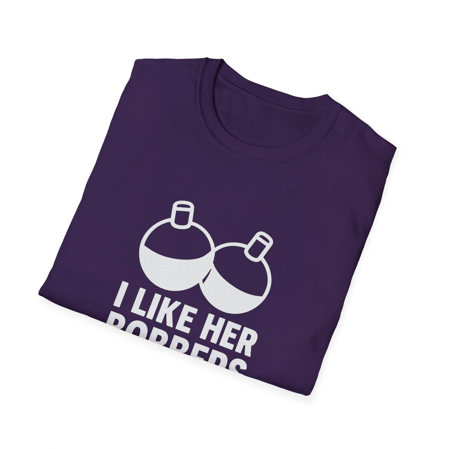 I Like Her Bobbers Unisex Softstyle T-Shirt - Fun Casual Wear for Fishing Enthusiasts
