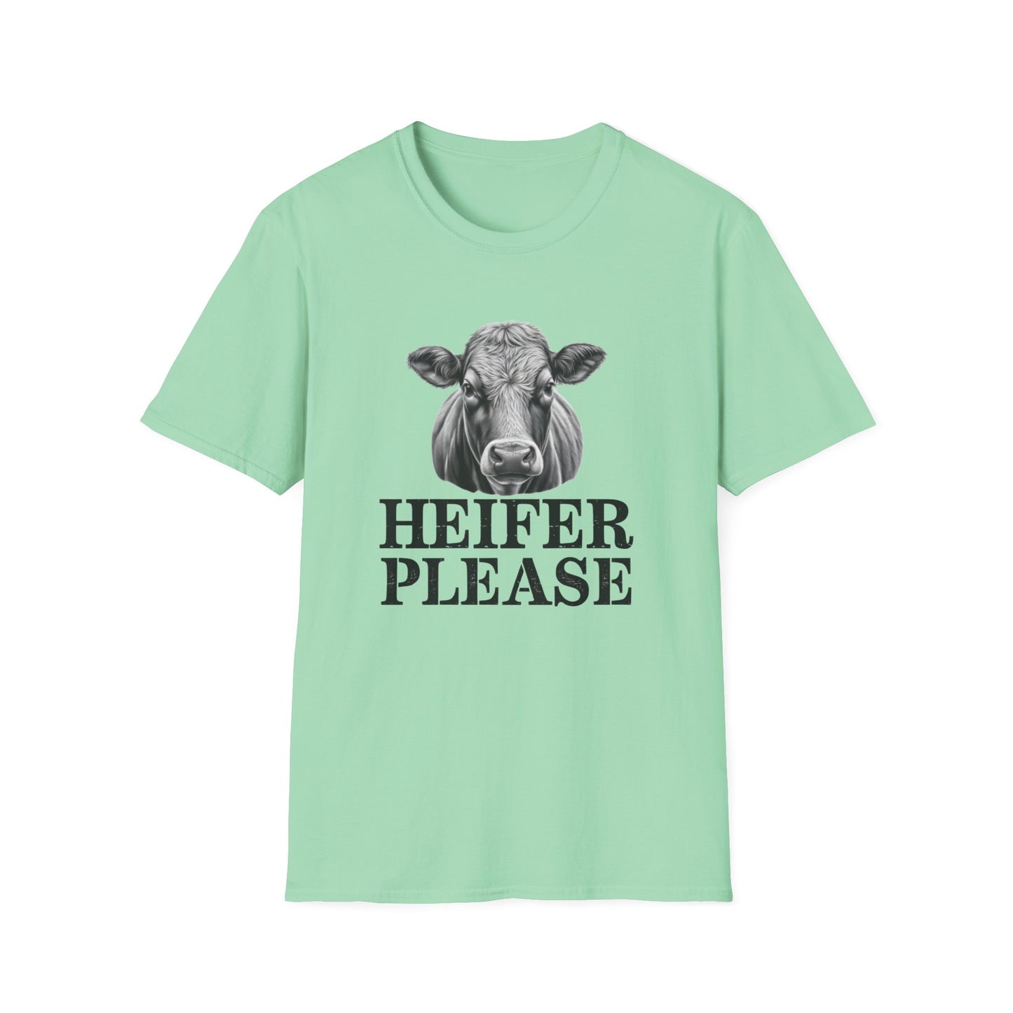 Heifer Please Unisex Softstyle T-Shirt - Fun Farm Animal Tee for Animal Lovers