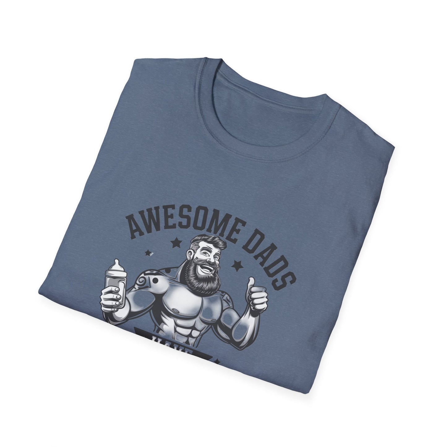 Awesome Dads Tattoo & Beard T-Shirt | Unisex Softstyle Tee Fathers Day Gift