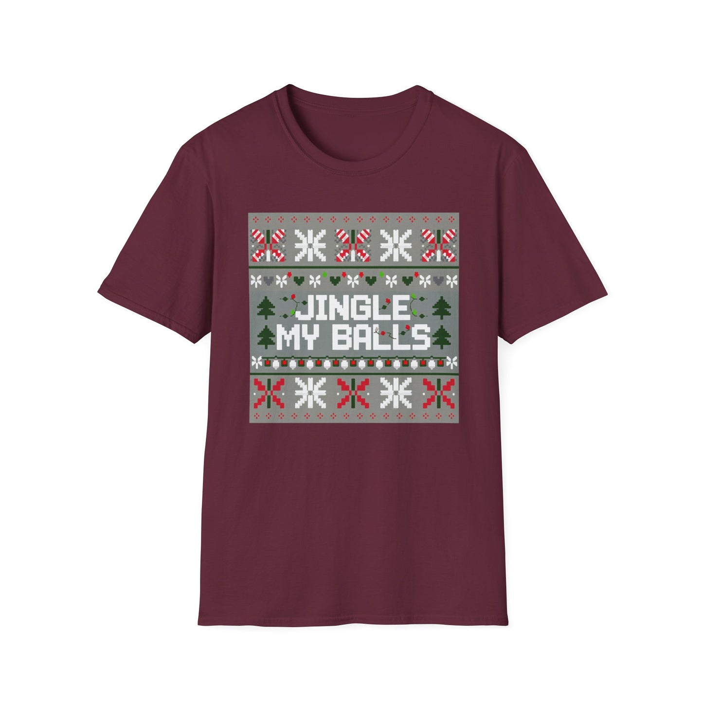 Funny Holiday T-Shirt, Jingle My Balls Tee, Christmas Apparel, Gift for Him, Funny Xmas Outfit, Unisex Softstyle Shirt