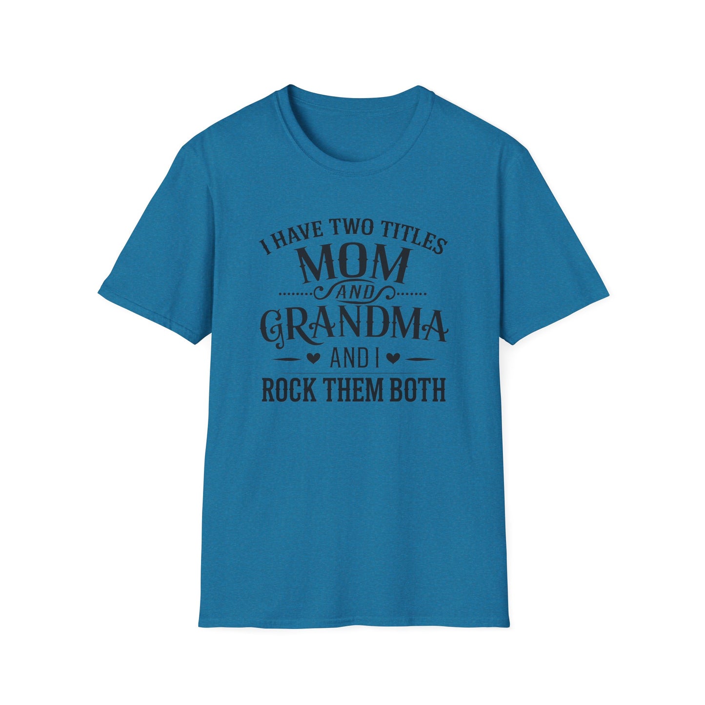 Unisex Softstyle T-Shirt with Mom and Grandma Titles Quote, Perfect Gift for Mothers Day, Grandparents Day, Family Gatherings, Daily [...]