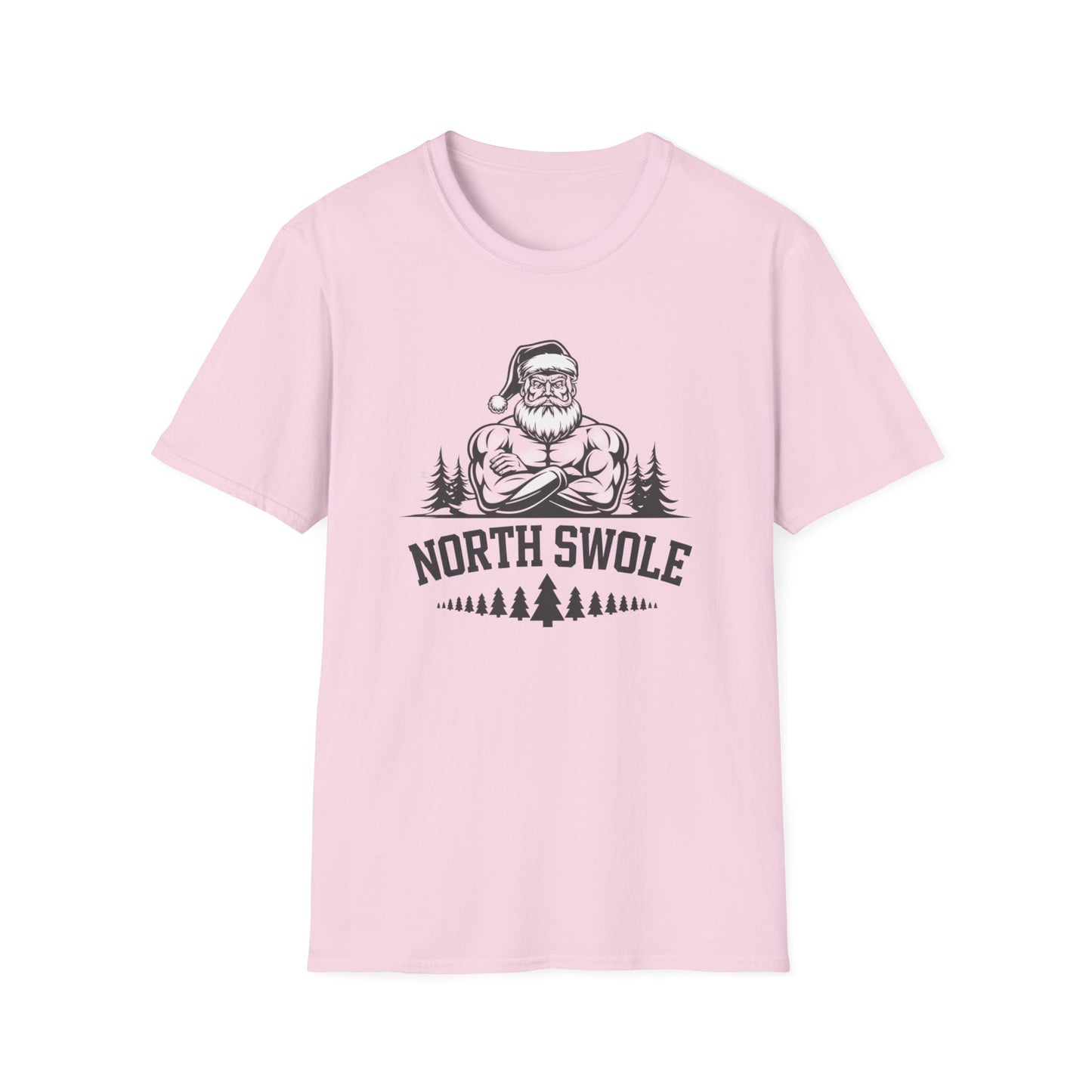 North Swole Santa T-Shirt, Funny Christmas Tee, Gym Gifts for Him, Unisex Holiday Apparel, Fitness Lover's Gift