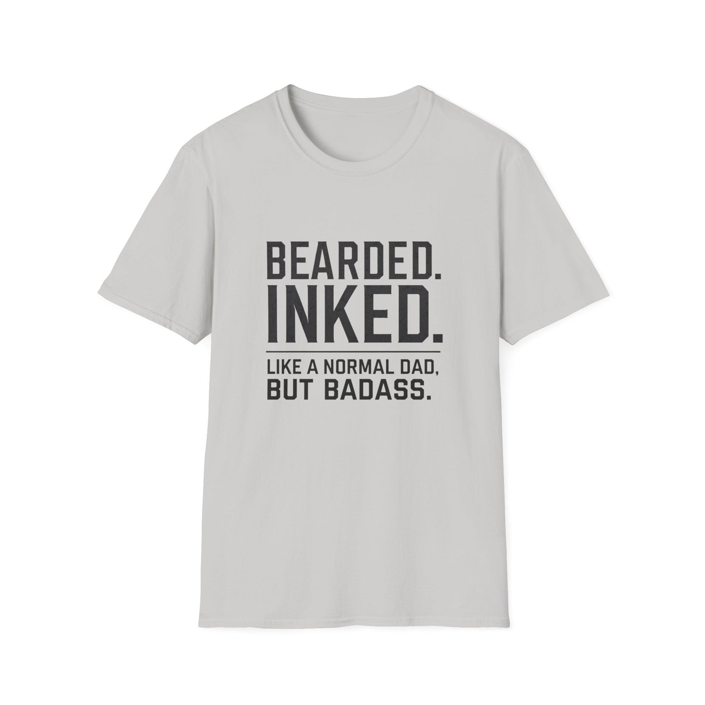 Bearded Dad T-Shirt, Funny Gift for Father's Day, Unisex Softstyle Tee, Casual Wear, Inked Dad Apparel, Perfect for Dads