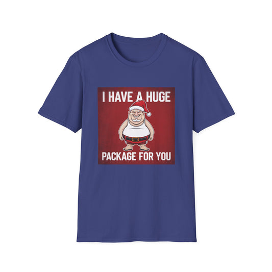 Festive Humor Unisex Softstyle T-Shirt, Funny Christmas Gift, Holiday Apparel, Santa Graphic Tee, Gifts for Him and Her