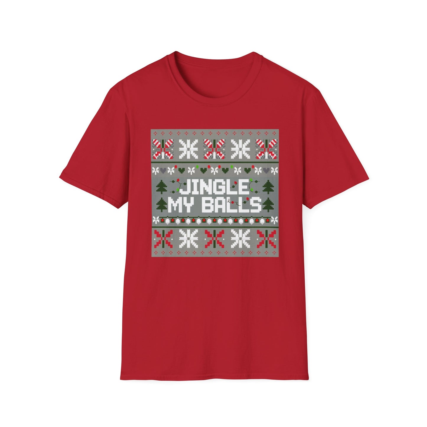Funny Holiday T-Shirt, Jingle My Balls Tee, Christmas Apparel, Gift for Him, Funny Xmas Outfit, Unisex Softstyle Shirt